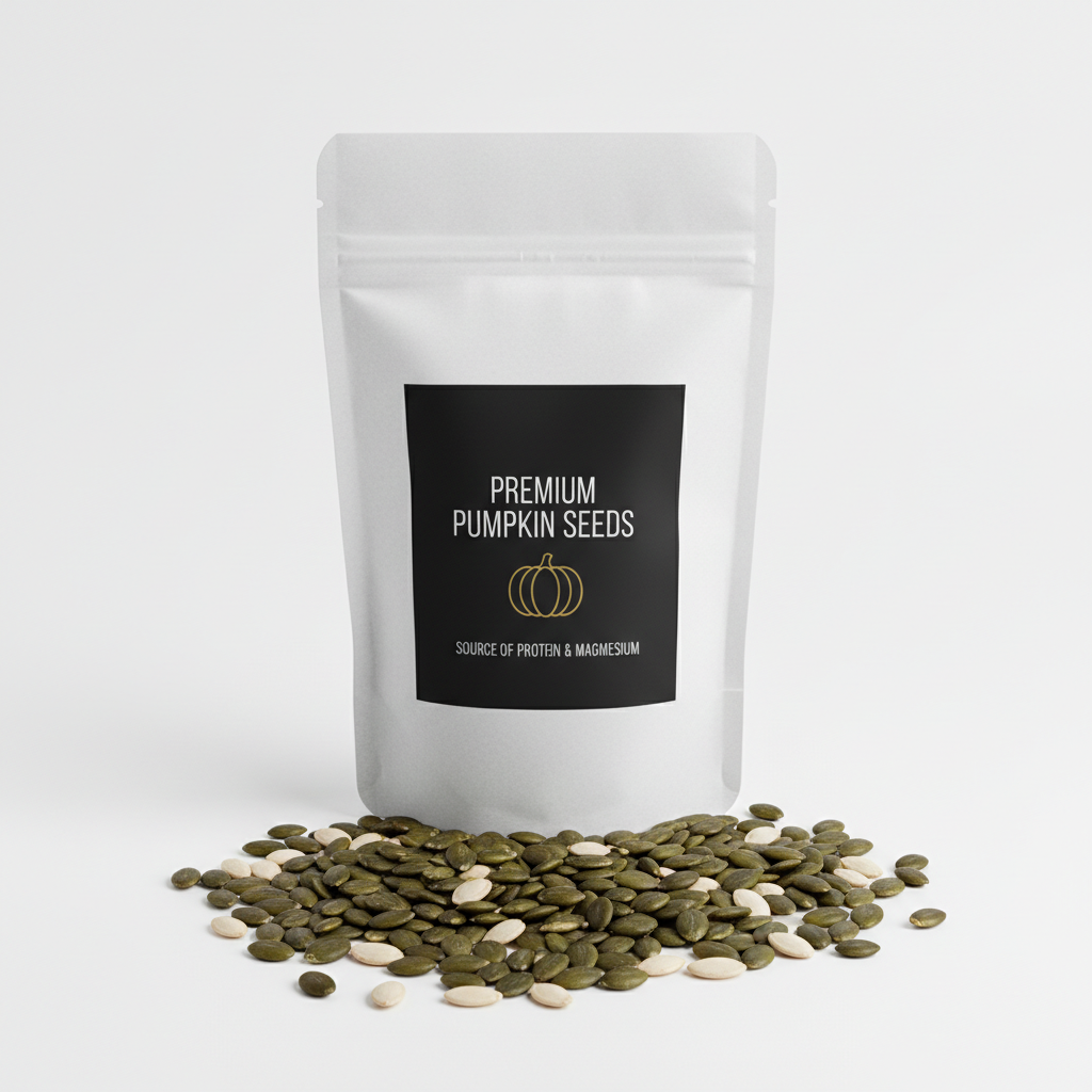 Pumpkin Seeds 500g simple white packaging by Liora